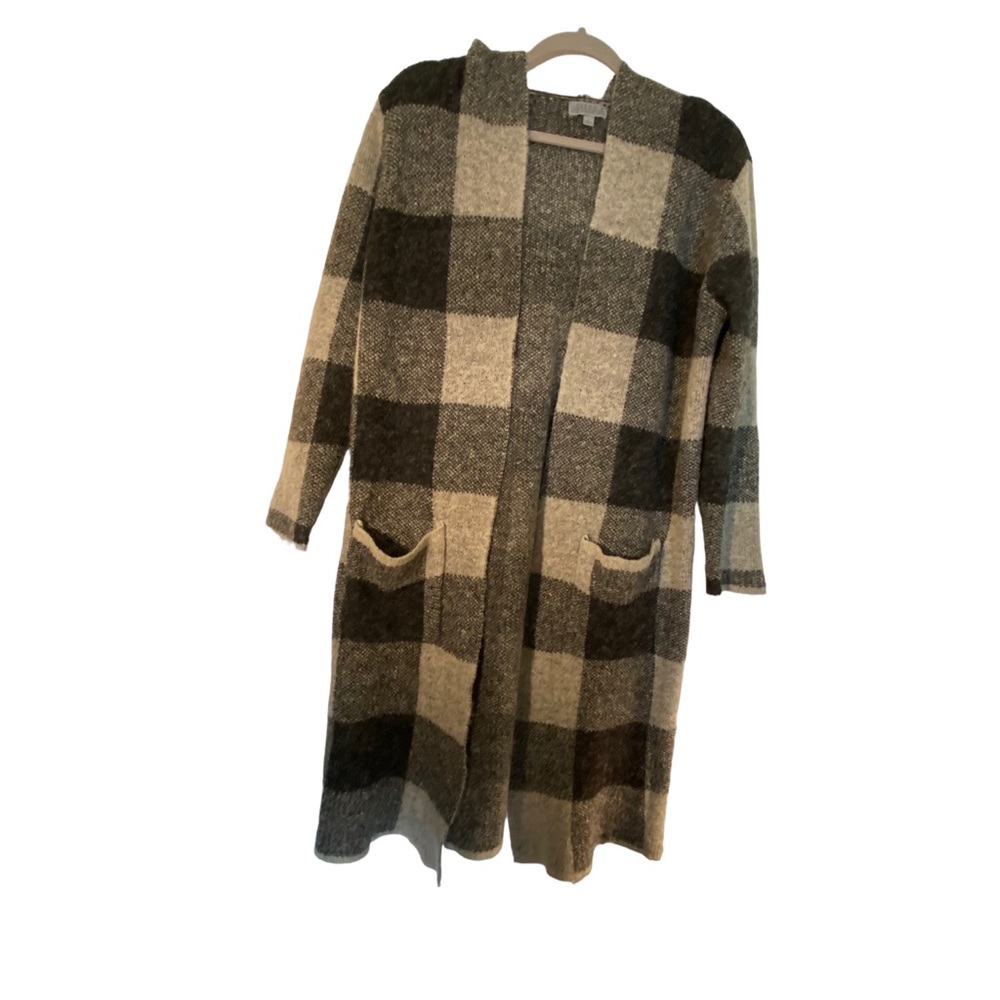 Joseph A Patterned Long Cardigan Sweater